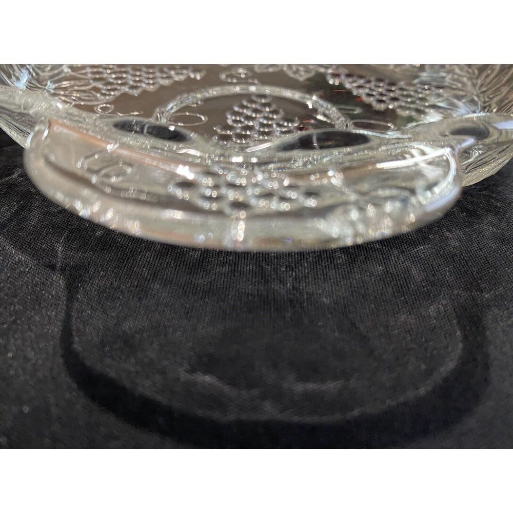 Vintage Crystal Cut Anchor Hocking Grape Patterned Glass‎ Snack Plate - Picture 3 of 5